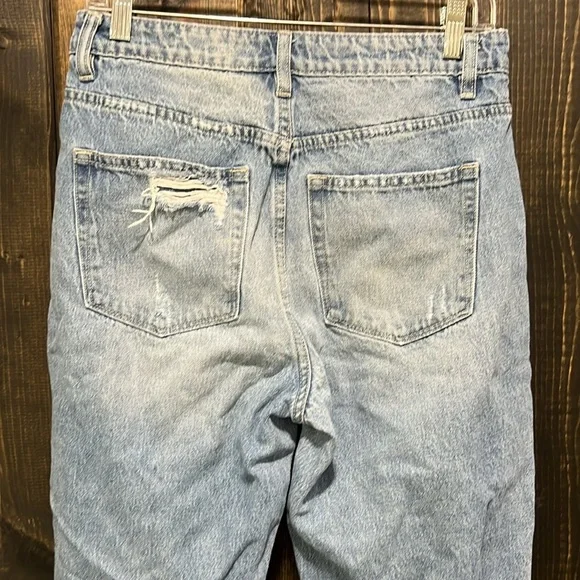 Vervet Jeans 28 Distressed Straight Leg Festival Ankle Length Super High Waist - Picture 7 of 9
